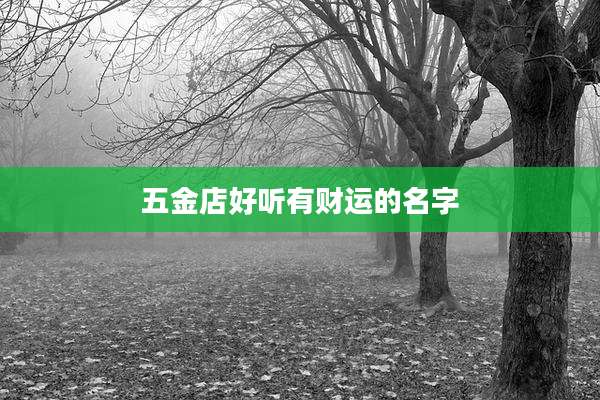 五金店好听有财运的名字
