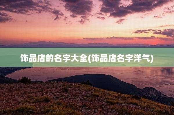 饰品店的名字大全(饰品店名字洋气)