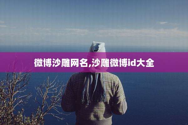 微博沙雕网名,沙雕微博id大全