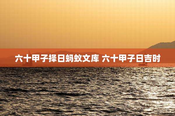 六十甲子择日蚂蚁文库 六十甲子日吉时