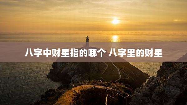 八字中财星指的哪个 八字里的财星