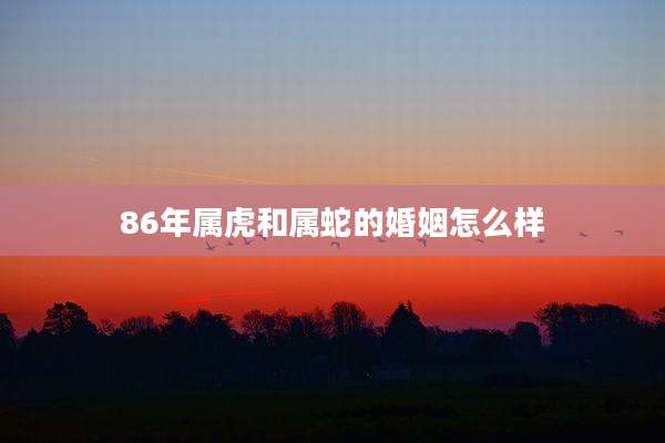 86年属虎和属蛇的婚姻怎么样