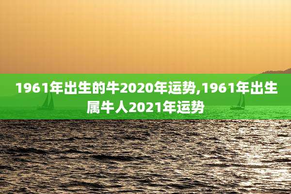 1961年出生的牛2020年运势,1961年出生属牛人2021年运势