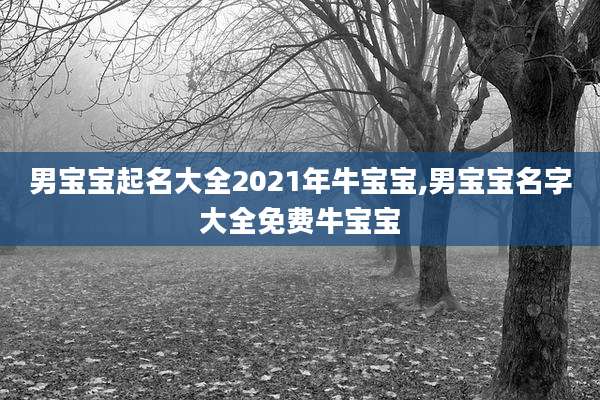 男宝宝起名大全2021年牛宝宝,男宝宝名字大全免费牛宝宝