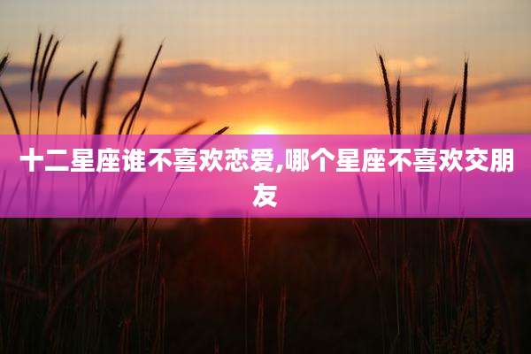 十二星座谁不喜欢恋爱,哪个星座不喜欢交朋友