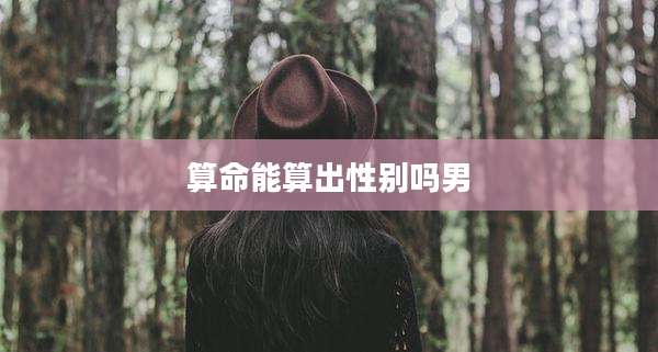 算命能算出性别吗男