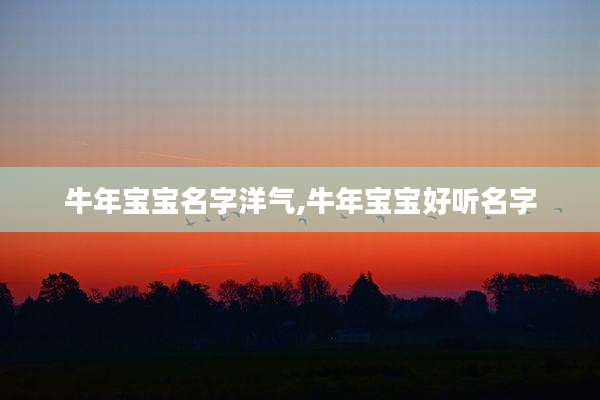 牛年宝宝名字洋气,牛年宝宝好听名字