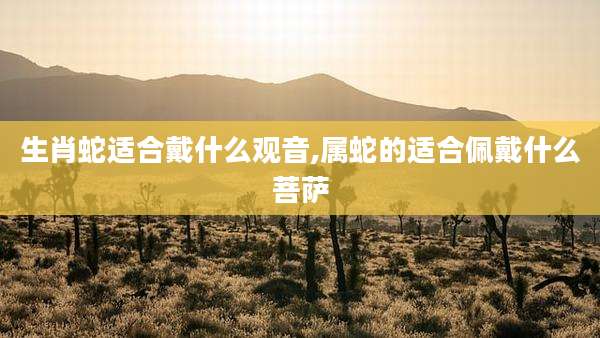 生肖蛇适合戴什么观音,属蛇的适合佩戴什么菩萨