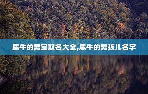 属牛的男宝取名大全,属牛的男孩儿名字