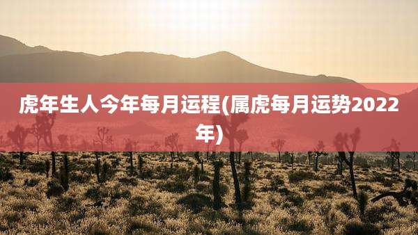 虎年生人今年每月运程(属虎每月运势2022年)