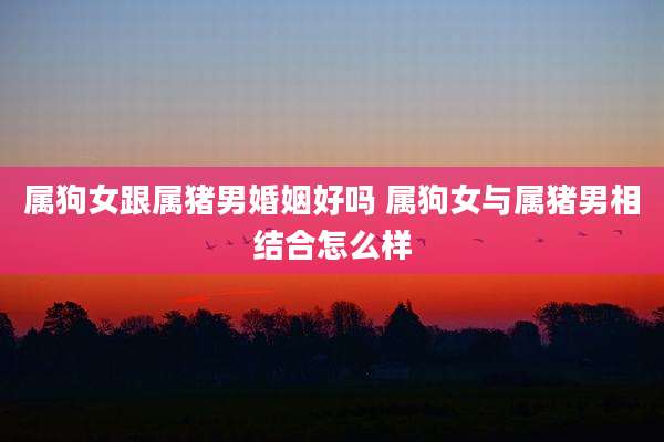 属狗女跟属猪男婚姻好吗 属狗女与属猪男相结合怎么样