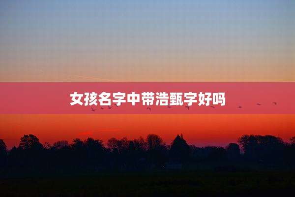女孩名字中带浩甄字好吗