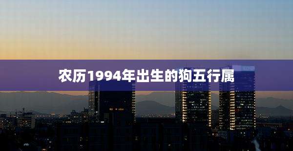 农历1994年出生的狗五行属