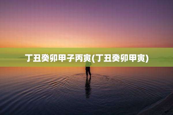 丁丑癸卯甲子丙寅(丁丑癸卯甲寅)