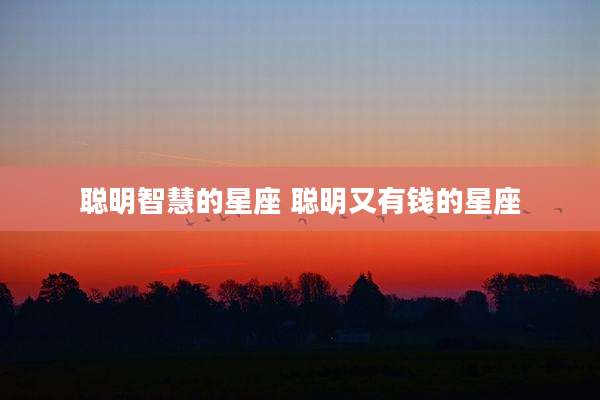 聪明智慧的星座 聪明又有钱的星座