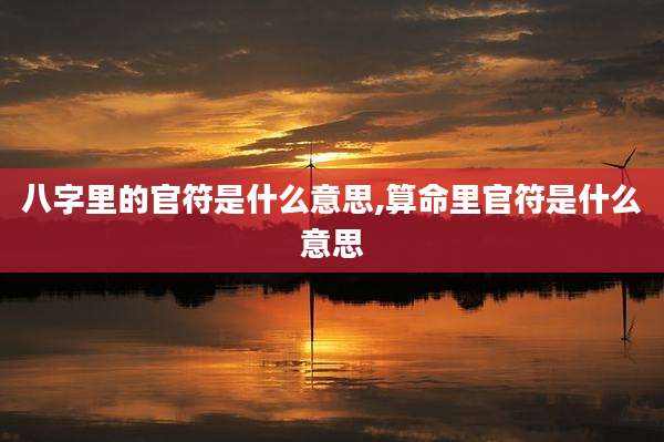 八字里的官符是什么意思,算命里官符是什么意思