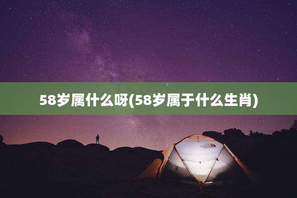 58岁属什么呀(58岁属于什么生肖)