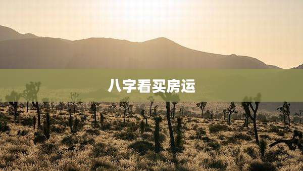 八字看买房运