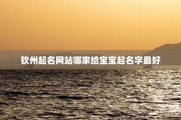 钦州起名网站哪家给宝宝起名字最好