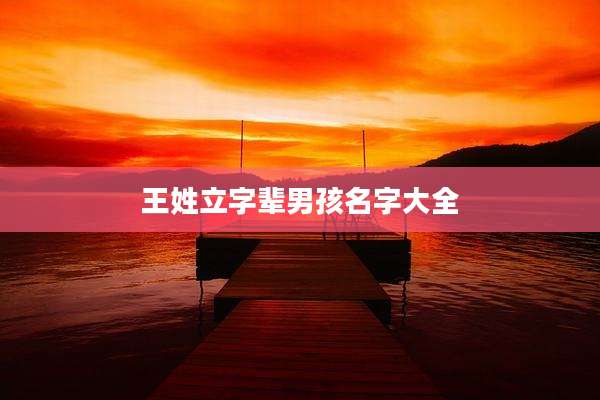 王姓立字辈男孩名字大全