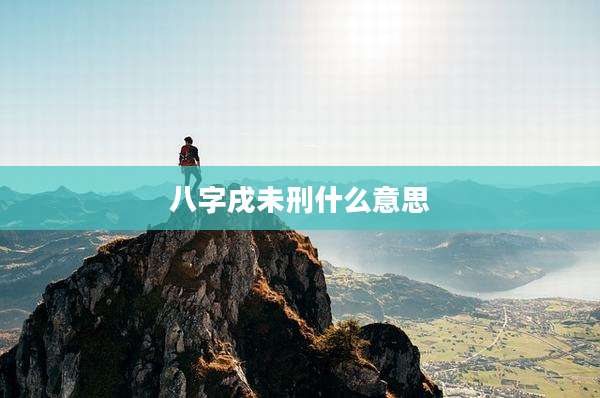 八字戌未刑什么意思