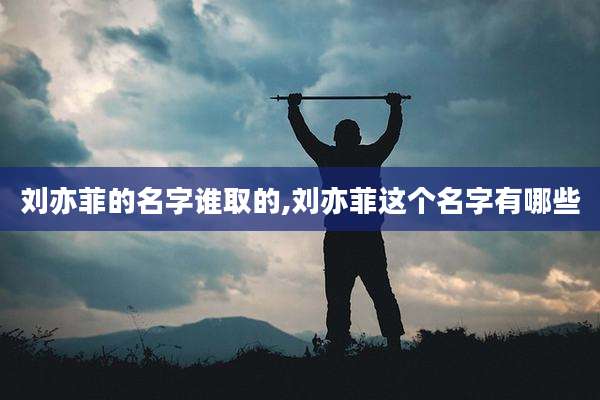 刘亦菲的名字谁取的,刘亦菲这个名字有哪些