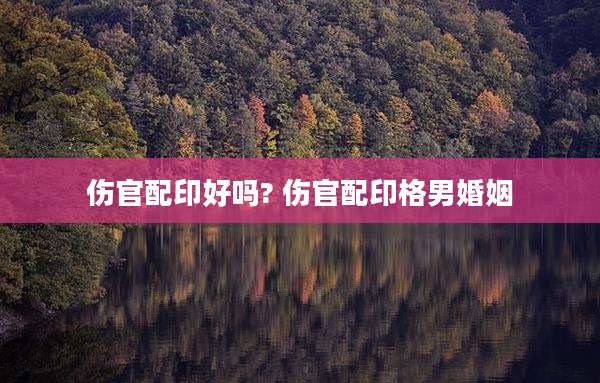伤官配印好吗? 伤官配印格男婚姻