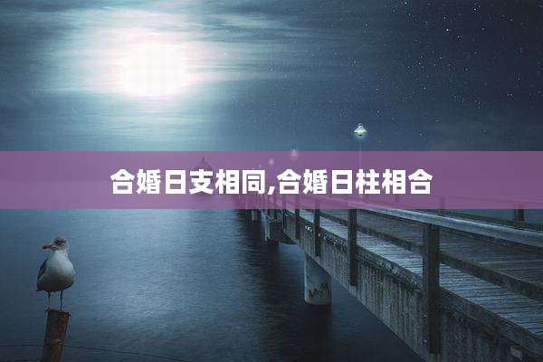 合婚日支相同,合婚日柱相合