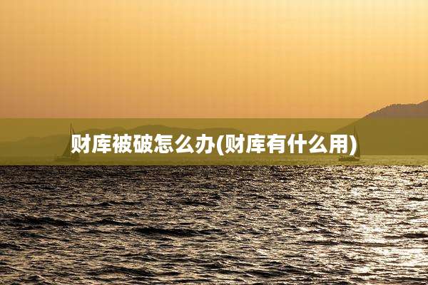 财库被破怎么办(财库有什么用)