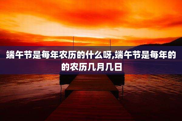 端午节是每年农历的什么呀,端午节是每年的的农历几月几日