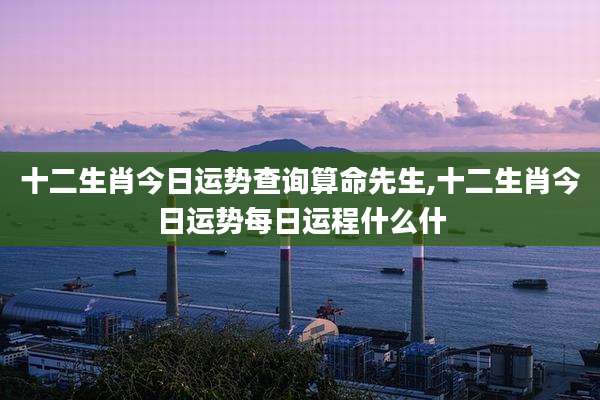 十二生肖今日运势查询算命先生,十二生肖今日运势每日运程什么什