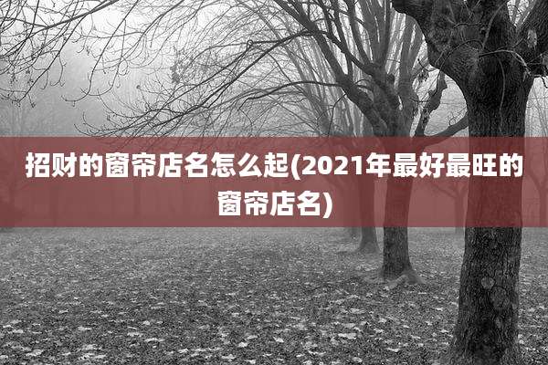 招财的窗帘店名怎么起(2021年最好最旺的窗帘店名)