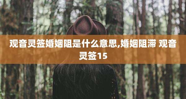观音灵签婚姻阻是什么意思,婚姻阻滞 观音灵签15