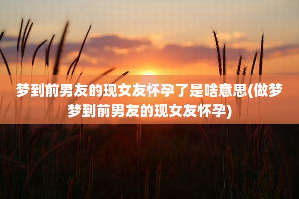 梦到前男友的现女友怀孕了是啥意思(做梦梦到前男友的现女友怀孕)