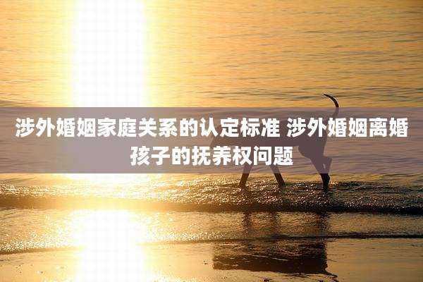 涉外婚姻家庭关系的认定标准 涉外婚姻离婚孩子的抚养权问题