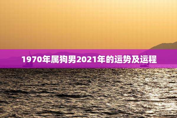 1970年属狗男2021年的运势及运程
