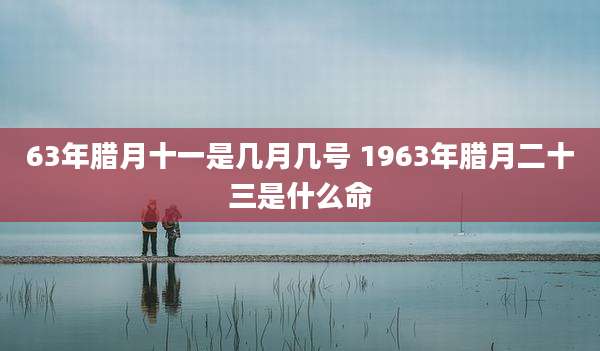 63年腊月十一是几月几号 1963年腊月二十三是什么命