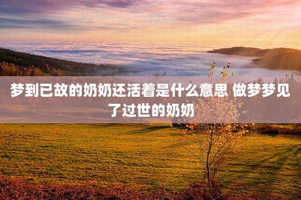 梦到已故的奶奶还活着是什么意思 做梦梦见了过世的奶奶