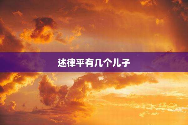 述律平有几个儿子