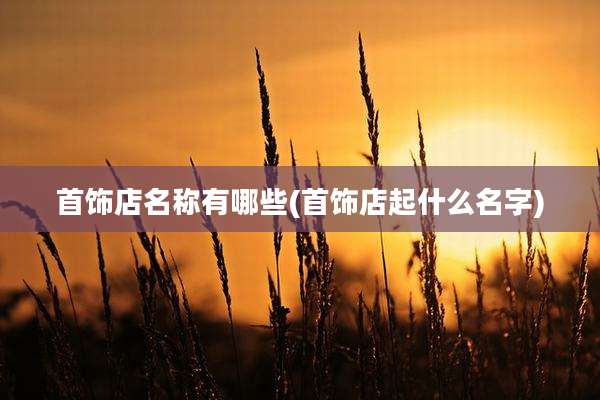 首饰店名称有哪些(首饰店起什么名字)