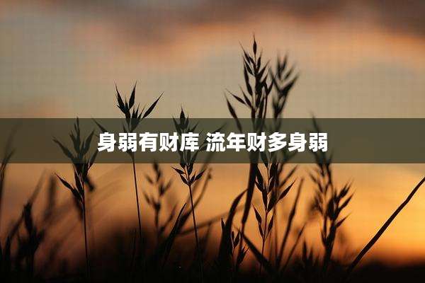 身弱有财库 流年财多身弱