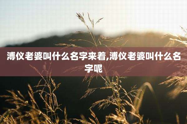 溥仪老婆叫什么名字来着,溥仪老婆叫什么名字呢