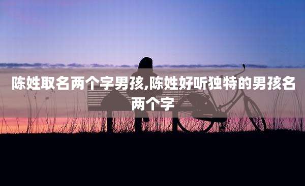 陈姓取名两个字男孩,陈姓好听独特的男孩名两个字