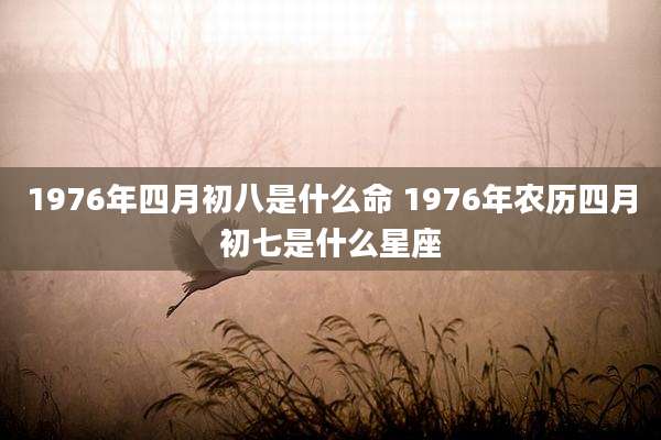 1976年四月初八是什么命 1976年农历四月初七是什么星座