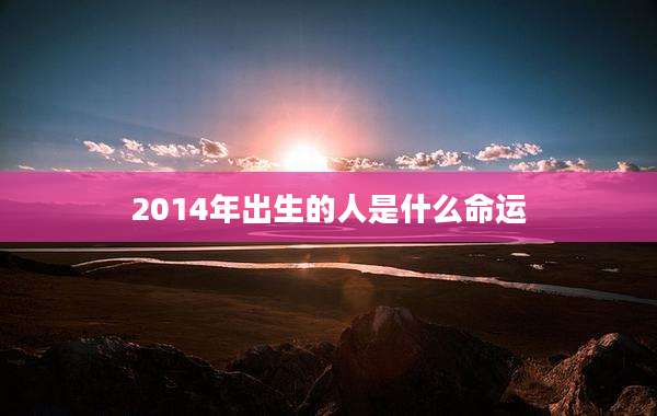 2014年出生的人是什么命运
