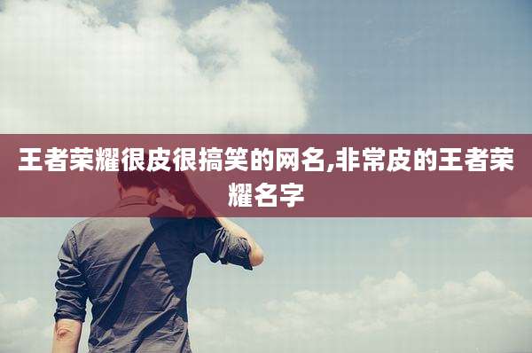 王者荣耀很皮很搞笑的网名,非常皮的王者荣耀名字