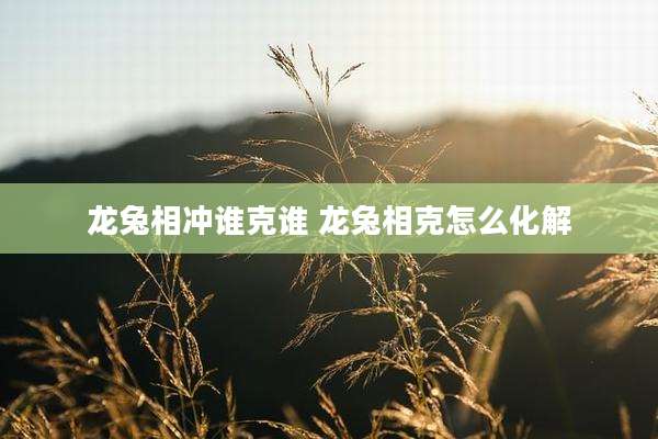 龙兔相冲谁克谁 龙兔相克怎么化解