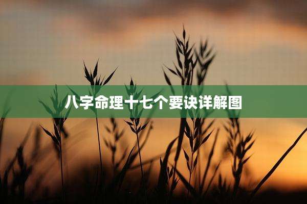 八字命理十七个要诀详解图