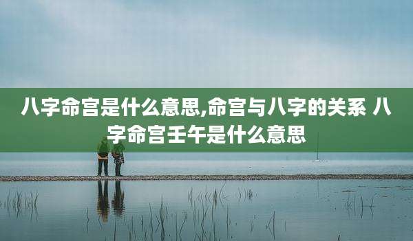 八字命宫是什么意思,命宫与八字的关系 八字命宫壬午是什么意思