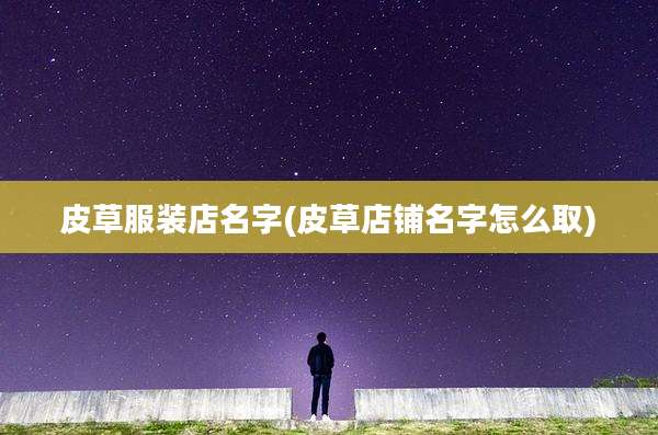 皮草服装店名字(皮草店铺名字怎么取)